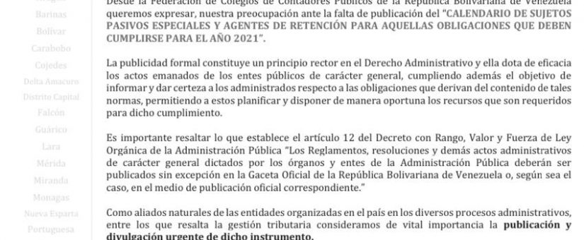 Comunicado: Calendario de SPE 2021